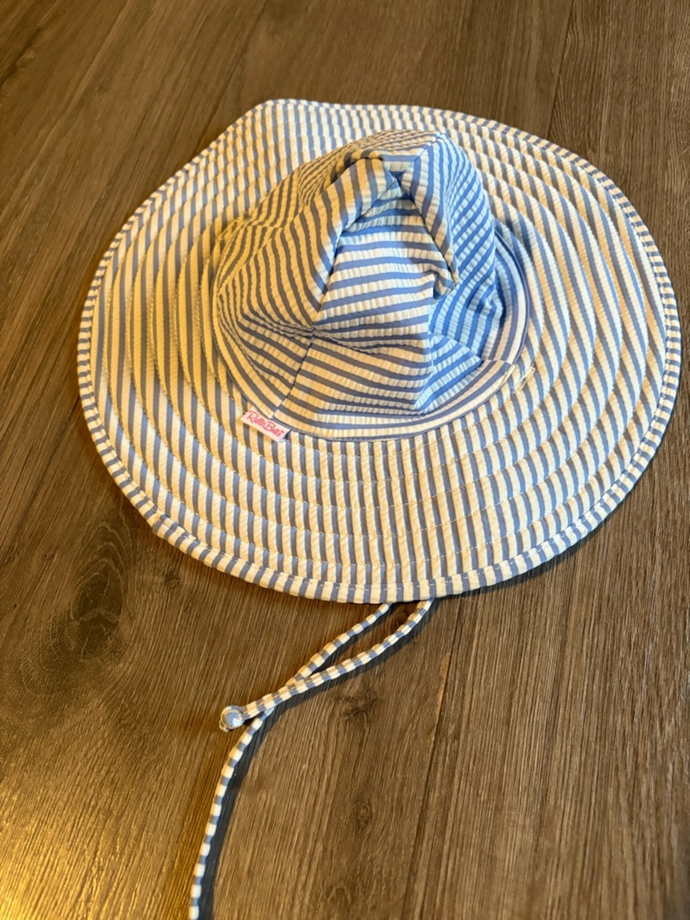 Ruffle Butts 0-12 months Striped Sun Hat with Chin Strap